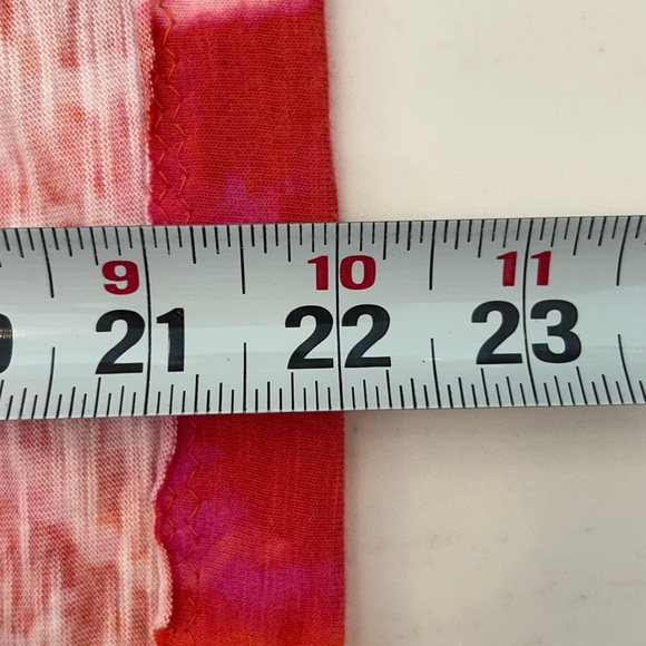 Chico’s Women’s Pink/Orange Flower Print Roll Tab Sleeve Tunic Blouse Shirt Sz L - Picture 9 of 9